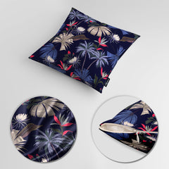 Floral Artwork Over Purple Background | Floral Cushion #389
