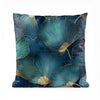 Ginkgo Ocean Blue & Golden | Abstract Cushion #038