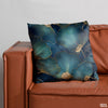 Ginkgo Ocean Blue & Golden | Abstract Cushion #038