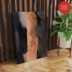 Black & Brown Abstract Art Paint Strokes | Abstract Office Artwork #00391 - Prime Décor