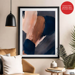 Black & Brown Abstract Art Paint Strokes | Abstract Office Artwork #00392 - Prime Décor