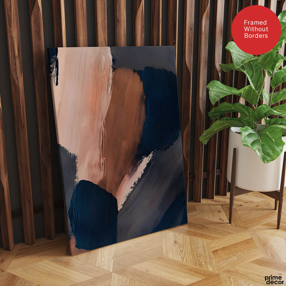 Black & Brown Abstract Art Paint Strokes | Abstract Office Artwork #00392 - Prime Décor