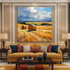 Summer Countryside Golden Harvest Field Impasto (Single Panel) Digital Painting Wall Art