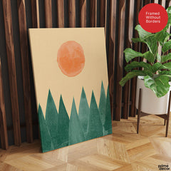 Beautiful Abstract Portrait Of Grass & Sun Art | Abstract Floral Artwork #00393 - Prime Décor