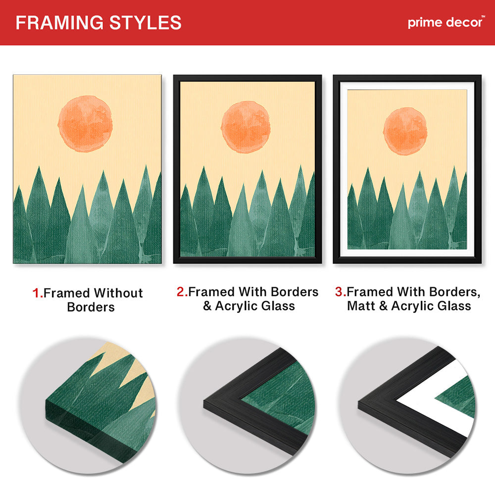 Beautiful Abstract Portrait Of Grass & Sun Art | Abstract Floral Artwork #00393 - Prime Décor