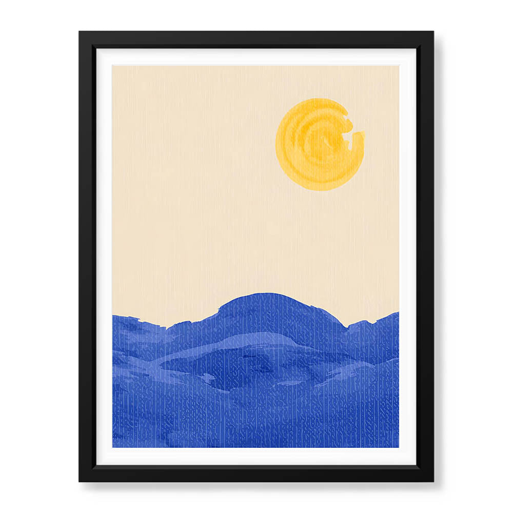 Beautiful Abstract Portrait Of Sea & Sun Art | Abstract Nature Artwork #00395 - Prime Décor