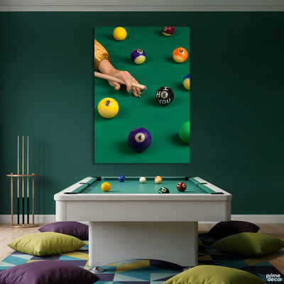 Edgy Pool Table "I H8 YOU" 8-Ball Impasto Style (Single Panel) Digital Painting Wall Art