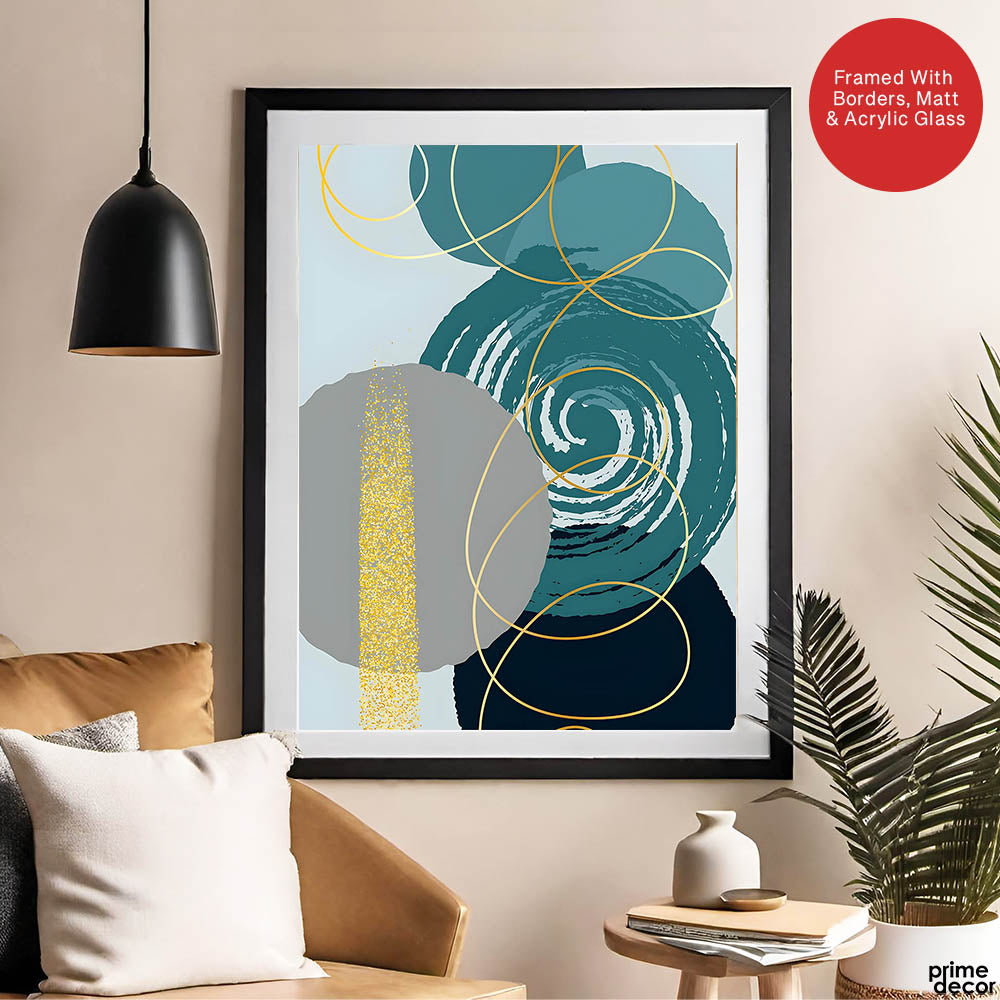 Colorful Abstract Paint Stroke Art Over White Background | Abstract Office Artwork #00398 - Prime Décor