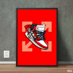 Air Jordan in Red & White| Sports Poster Wall Art