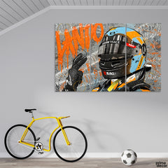 Abstract Artwork Of Lando Norris  Monaco (3 Panel) Bike Wall Art