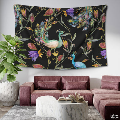 Beautiful Cultural Artwork On Black Background | Cultural Tapestry