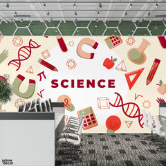 Educational Artwork With Science Typography | Nursery Wallpaper Mural