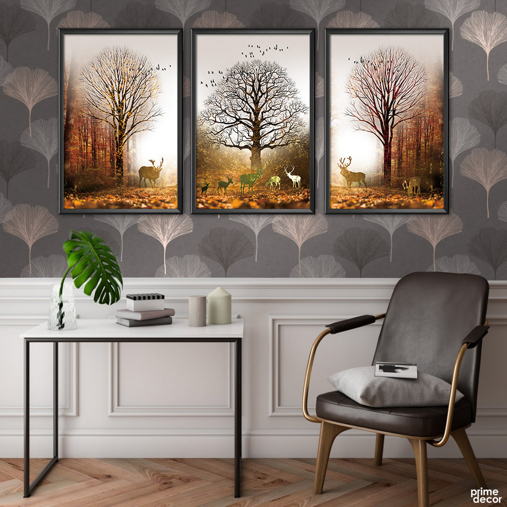 Nordic Style Simple Forest Landscape (3 Panel) Nordic Wall Art - Prime Décor