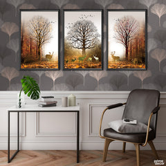 Nordic Style Simple Forest Landscape (3 Panel) Nordic Wall Art - Prime Décor