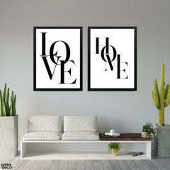 Love Home Typography (2 Panel) Home Wall Art