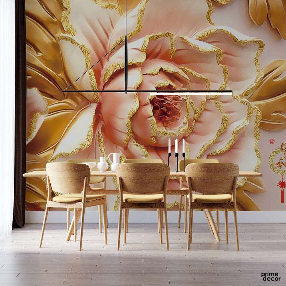 Beige Illustration |  Wallpaper Mural - Prime Décor