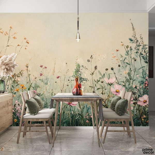 Beautiful Nature Fields Design | Floral Wallpaper Mural