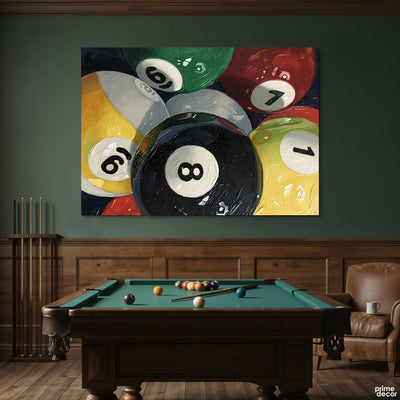 Abstract Billiards Cluster Heavy Stroke (Single Panel) Digital Painting Wall Art