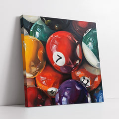 Glossy Billiards Cluster Heavy Stroke Impasto (Single Panel) Digital Painting Wall Art