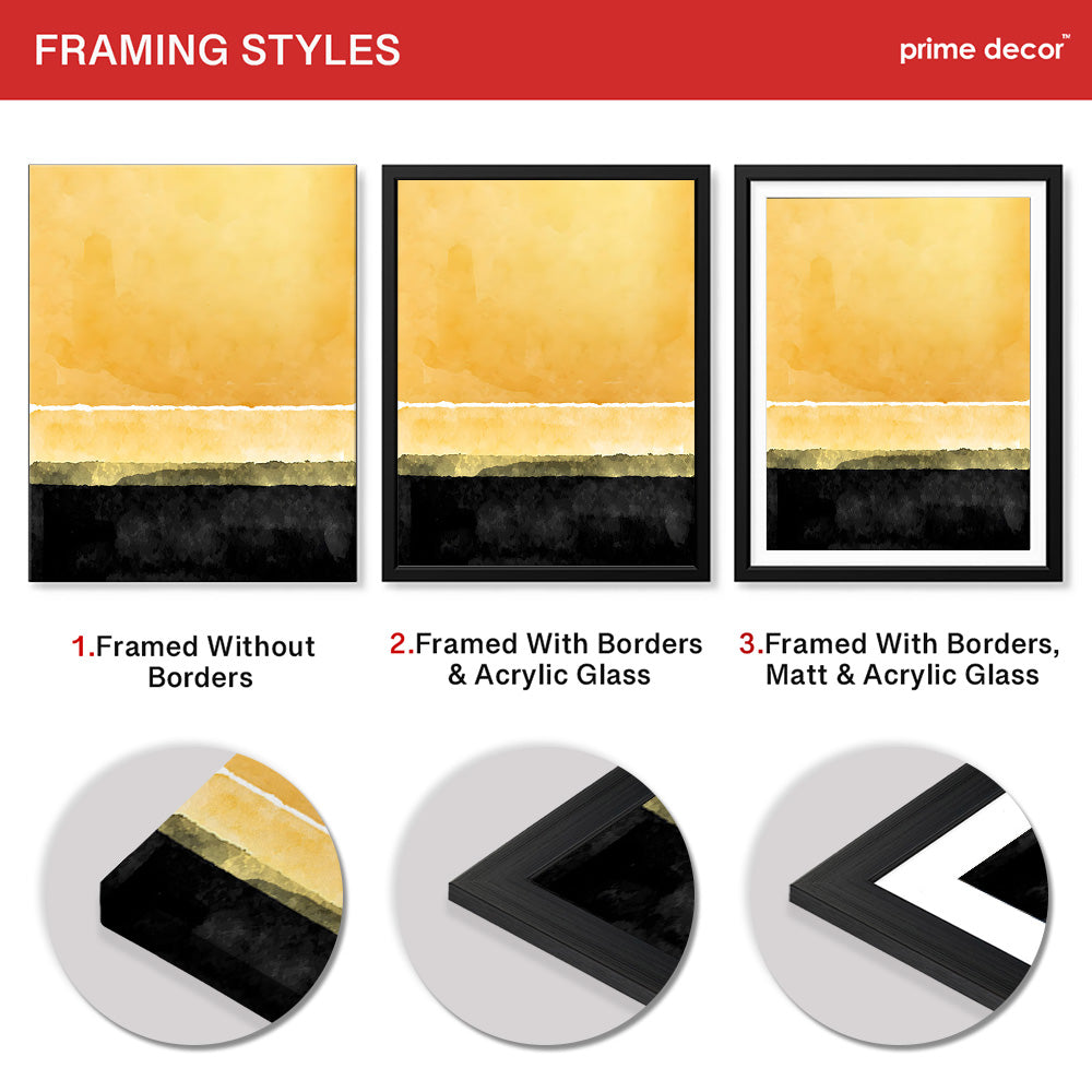 Black & Gold Color Shades Abstract Art Design | Abstract Office Artwork #00404 - Prime Décor