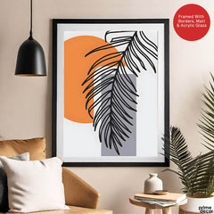 Black & Brown Floral Abstract Art Over White Background | Abstract Floral Artwork #00405 - Prime Décor