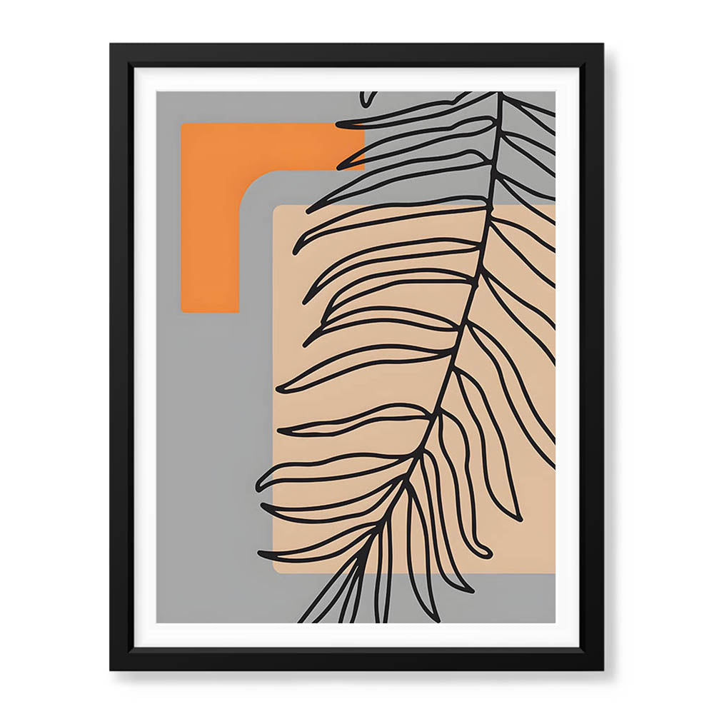 Black & Brown Floral Abstract Art Over White Background | Abstract Floral Artwork #00406 - Prime Décor