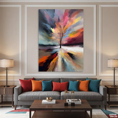 Seasons of the Soulful Tree Impasto Style (Single Panel) Digital Painting Wall Art