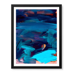 Blue & Gold Abstract Oil Paint Art Design | Abstract Office Artwork #00411 - Prime Décor