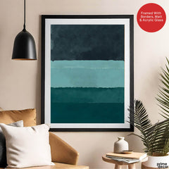 Blue & Green Color Shades Abstract Design | Abstract Office Artwork #00412 - Prime Décor