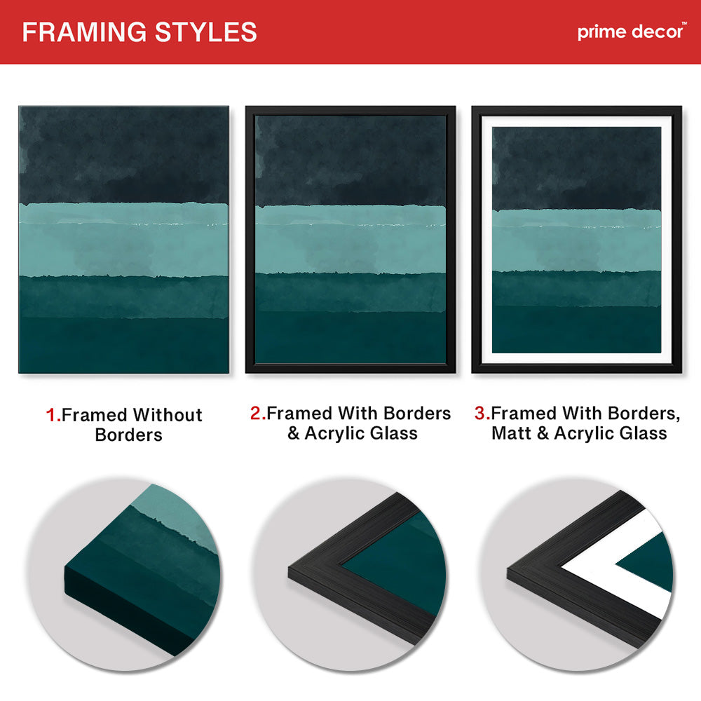 Blue & Green Color Shades Abstract Design | Abstract Office Artwork #00412 - Prime Décor