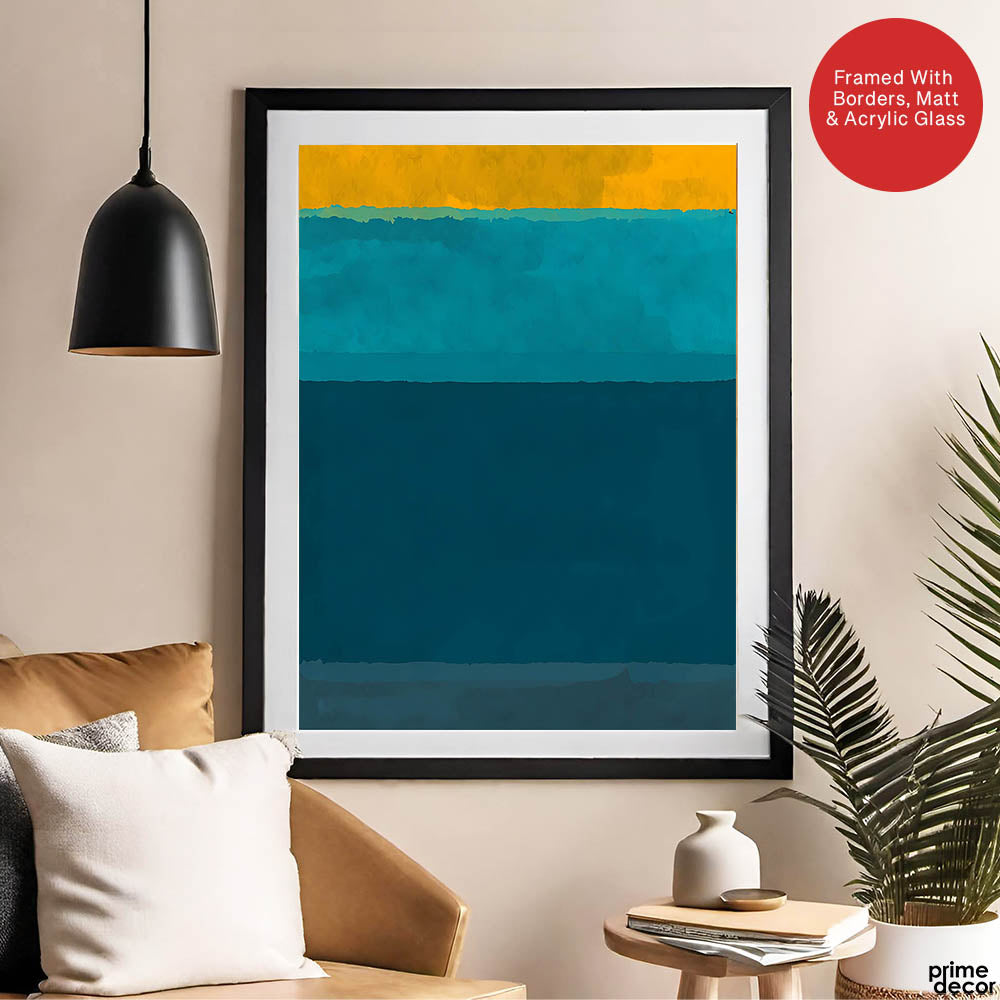 Blue Green & Gold Color Shades Abstract Design | Abstract Office Artwork #00413 - Prime Décor