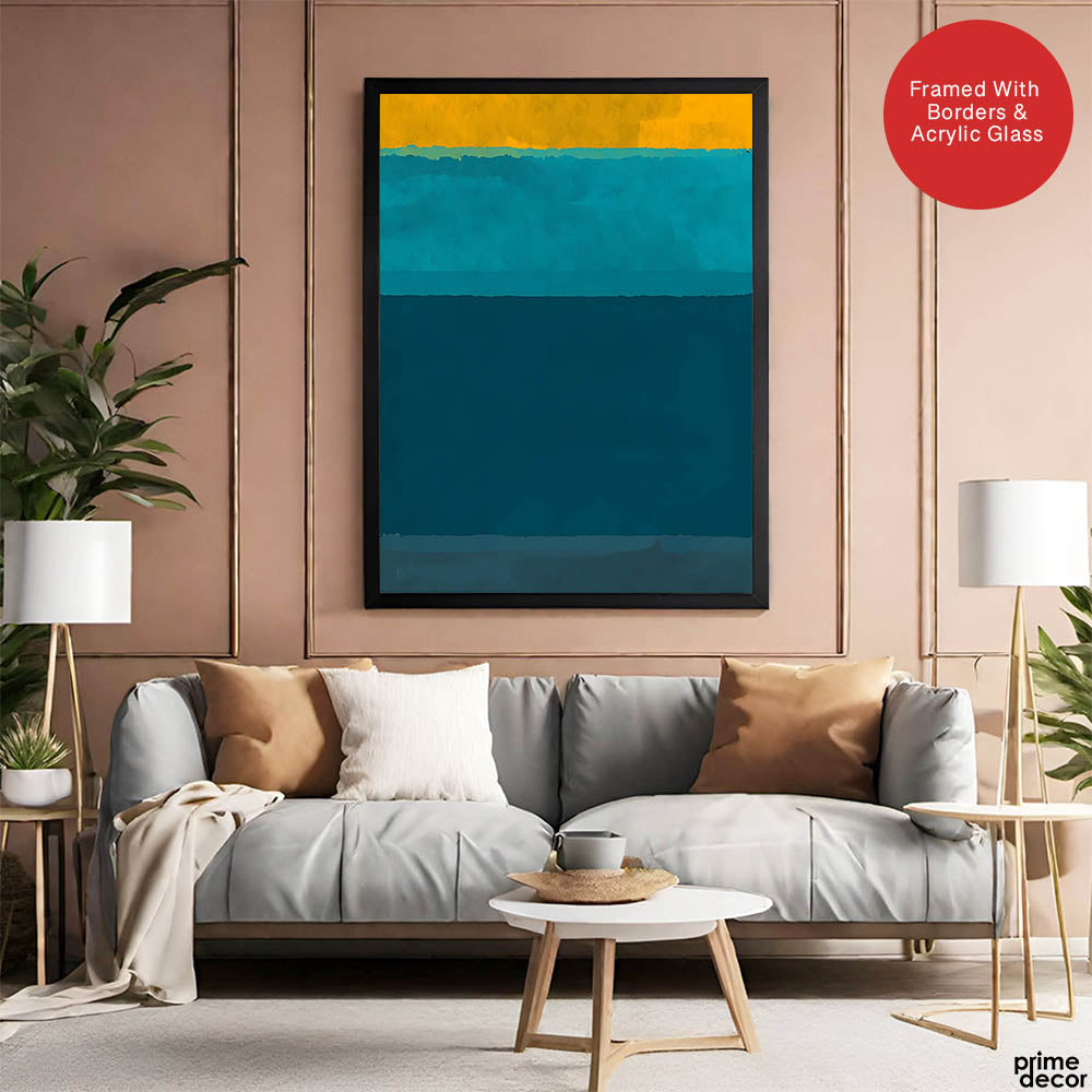 Blue Green & Gold Color Shades Abstract Design | Abstract Office Artwork #00413 - Prime Décor