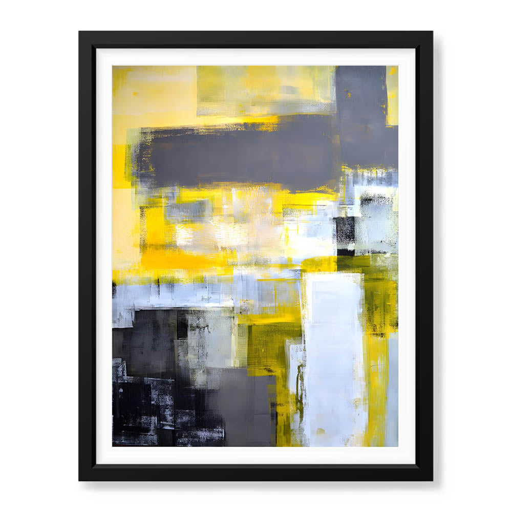 Black & Gold Color Shades Abstract Design | Abstract Office Artwork #00414 - Prime Décor