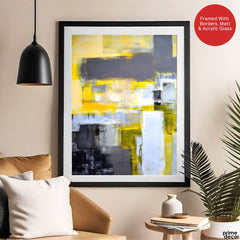 Black & Gold Color Shades Abstract Design | Abstract Office Artwork #00414 - Prime Décor