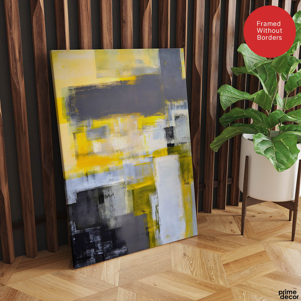 Black & Gold Color Shades Abstract Design | Abstract Office Artwork #00414 - Prime Décor