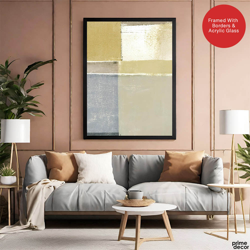 Sandy Brown & Grey Color Shades Abstract Design | Abstract Office Artwork #00415 - Prime Décor