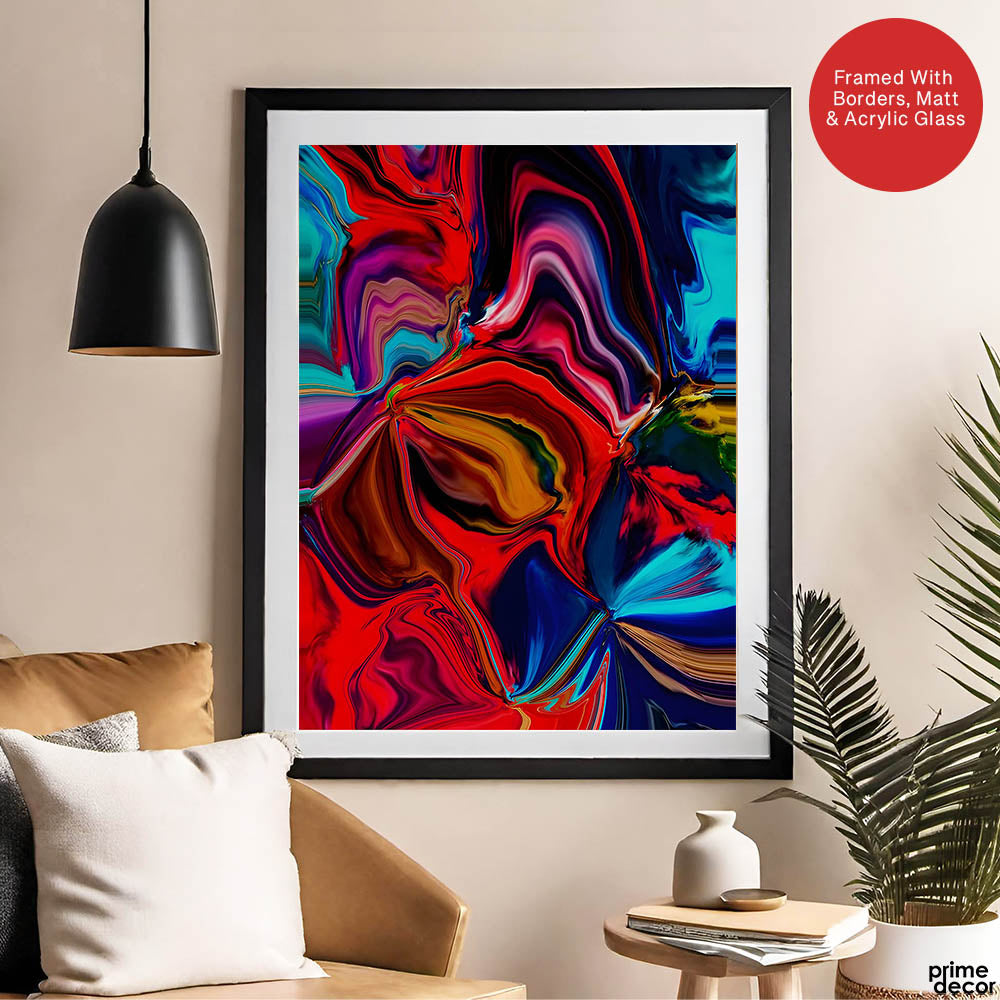 Beautiful Abstract Art With Colorful Paint Art | Abstract Office Artwork #00416 - Prime Décor