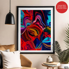 Beautiful Abstract Art With Colorful Paint Art | Abstract Office Artwork #00416 - Prime Décor