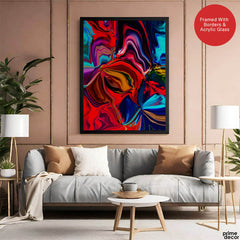Beautiful Abstract Art With Colorful Paint Art | Abstract Office Artwork #00416 - Prime Décor