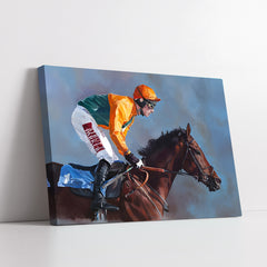 Equestrian At the Finish Line (Single Panel) Digital Painting Wall Art