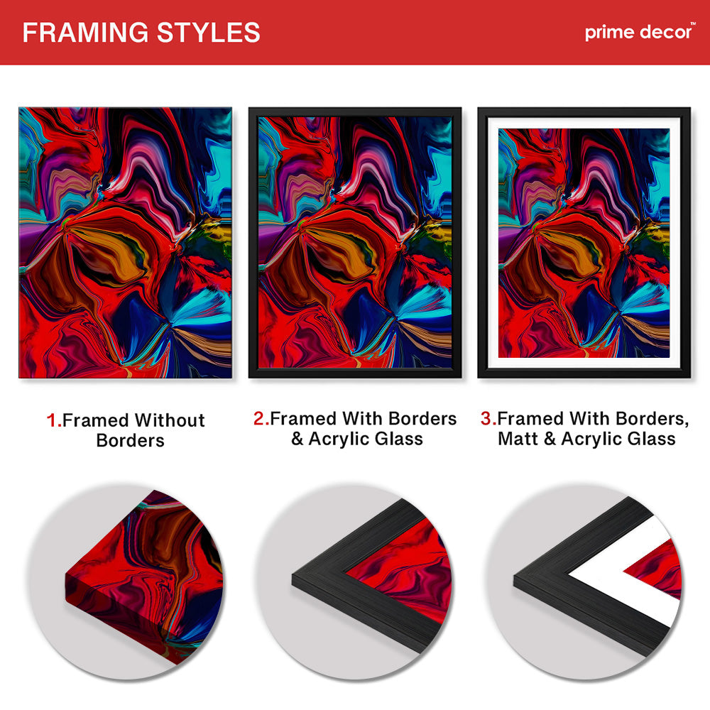 Beautiful Abstract Art With Colorful Paint Art | Abstract Office Artwork #00416 - Prime Décor
