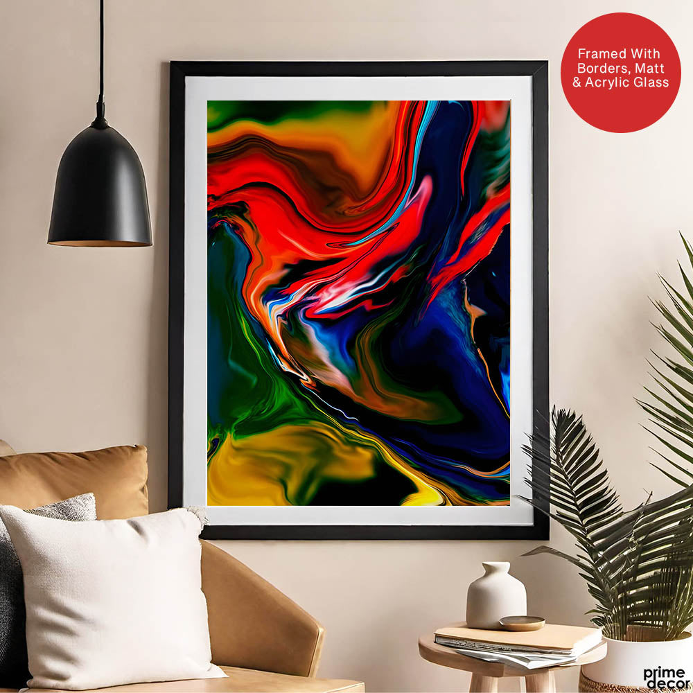 Beautiful Abstract Art With Colorful Paint Art | Abstract Office Artwork #00418 - Prime Décor