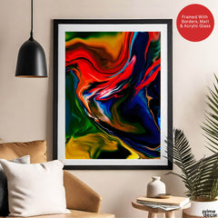 Beautiful Abstract Art With Colorful Paint Art | Abstract Office Artwork #00418 - Prime Décor