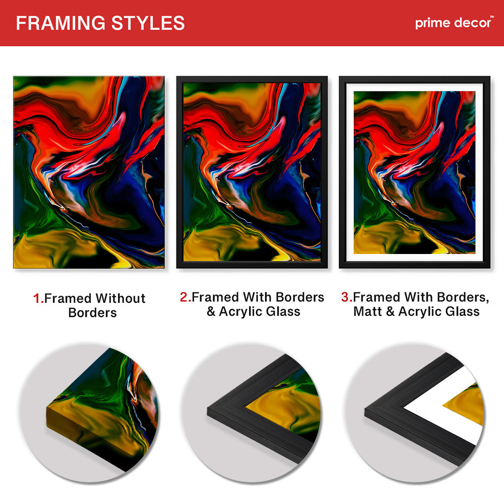 Beautiful Abstract Art With Colorful Paint Art | Abstract Office Artwork #00418 - Prime Décor