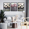 Pink & Eggshell Abstract Flowers Acrylic Painting Style (3 Panel) Abstract Wall Art