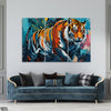 Beautiful Bengal Tiger With Abstract Background (3 Panel) Animal Wall Art