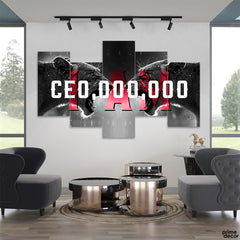 I AM CEO With Lions In The Background (5 Panel) Office Wall Art - Prime Décor