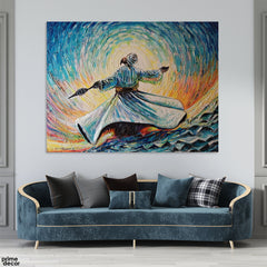 Whirling Sufi Dervish Embossed Textured Style | Handmade Painting