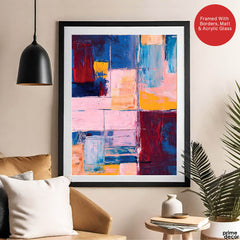 Colorful Abstract Brush Art Over White Background | Abstract Office Artwork #00421 - Prime Décor