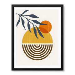 Black & Gold Orange Abstract Floral Art Over White Background | Abstract Floral Artwork #00422 - Prime Décor